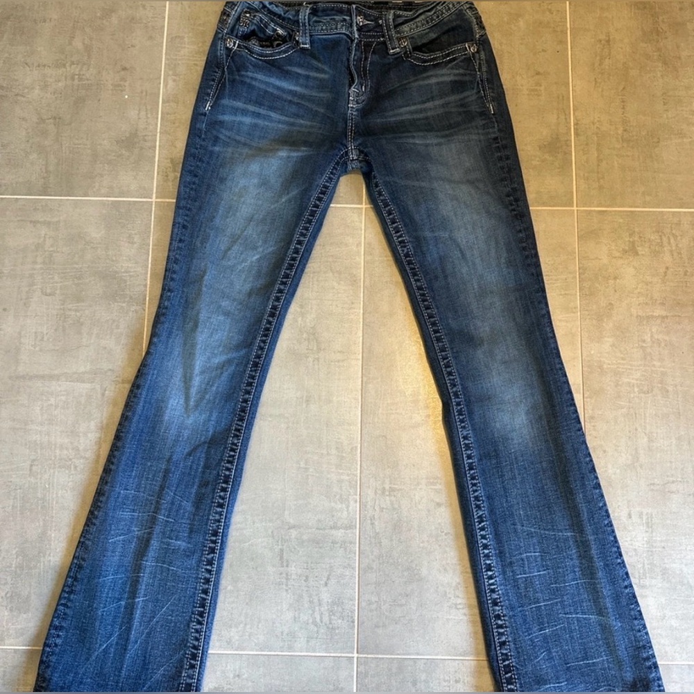 Miss Me Dark Blue Boot Cut Jeans embellished - Picture 5 of 7